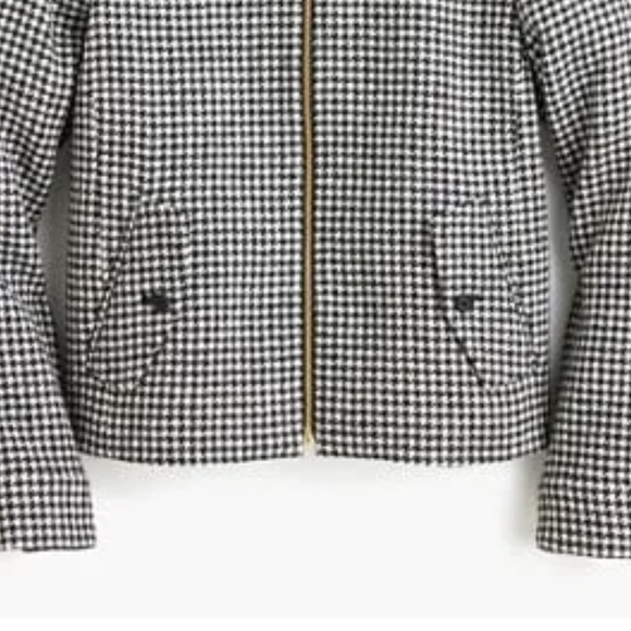 J. Crew English Wool Black and White Houndstooth Jacket Small - Picture 5 of 11